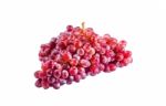 Red Grape Isolated On White With Clipping Path Stock Photo