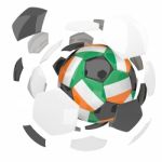 Ivory Coast Flag Soccer Ball Isolated White Background Stock Photo