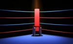 Boxing Ring With Chair At The Corner Stock Photo