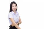 Portrait Of  Student University Uniform Stock Photo