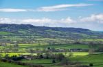 Scenic View Of The Undulating Countryside Of Somerset Stock Photo