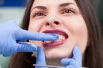 Young Girl Having Dental Check Up Stock Photo