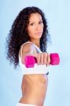 Woman Doing Fitness Exercises Stock Photo