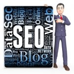 Seo Sign Means Website Optimization And Web 3d Rendering Stock Photo