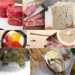 High Protein Food Collection Collage Stock Photo