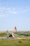 Oil Well In Field Stock Photo