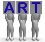 Art Banners Means Artistic Paintings And Drawings Stock Photo