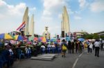 Bangkok - November 11 : The Democrats Are On The March At Democr Stock Photo