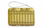 Thai Silk Wallet Yellow Stock Photo