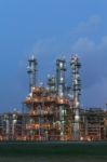 Chemical Factory At Evening Stock Photo