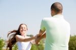 Young Couple Playing Stock Photo