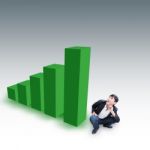 Man With 3d Chart Stock Photo