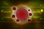 Bacteria, Virus, Cell 3d Rendering Stock Photo