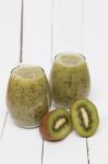 Fresh Homemade Juice Of Kiwi Stock Photo