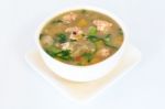 Hot Spicy And Sour Thai Cuisine Soup Stock Photo