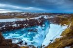 Gullfoss Waterfall Famous Landmark In Iceland Stock Photo