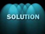 Solution Words Shows Achievement Resolution Solving And Solved Stock Photo