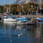 Boats At Lake Como Stock Photo