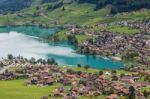 View Of Brienz In The Bernese Oberland Region Of Switzerland Stock Photo