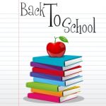 Books With Back To School Text Stock Photo