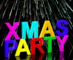 Xmas Party Words Stock Photo