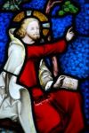 Religious Stained Glass Window Stock Photo