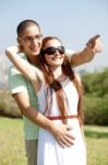 Couple In Park Stock Photo