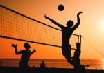 Beach Volleyball Silhouette Stock Photo