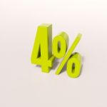 Percentage Sign, 4 Percent Stock Photo