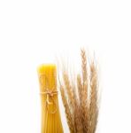 Organic Raw Italian Pasta And Durum Wheat Stock Photo