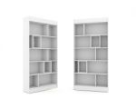 The Shelves Are Designed. White Label For Promotion Stock Photo