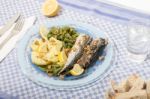 Portuguese Mackerel Fish Meal Stock Photo