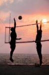 Beach Volleyball Stock Photo