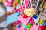 Seoul - March 28 : Love Padlocks At N Seoul Tower Or Locks Of Love Is A Custom In Some Cultures Which Symbolize Their Love Will Be Locked Forever At Seoul Tower On March 28,2015 In Seoul,korea Stock Photo