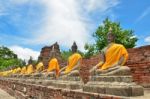 Ancient Buddha Statues Stock Photo