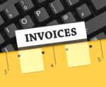 Invoices File Indicates Files Organization And Folders 3d Render Stock Photo