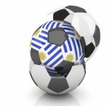 Uruguay Soccer Ball Isolated White Background Stock Photo