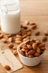 Almond Milk Organic Healthy Nut Vegan Vegetarian Drink Stock Photo