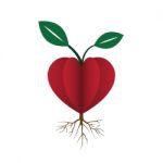 Heart Love Young Plant Flat Icon  Illustration Stock Photo