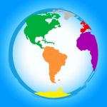 World Globe Represents Colors Earth And Colour Stock Photo