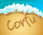 Corfu Holiday Indicates Greek Vacation 3d Illustration Stock Photo