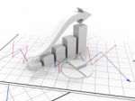 Business Graph With Rising Arrow Stock Photo