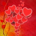 Bunch Of Hearts Means Sweet Hearts Or Beautiful Image Stock Photo