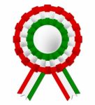 Hungarian Rosette Shows National Flag And Badge Stock Photo