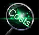 Costs Magnifier Represents Magnification Price And Expenditure Stock Photo