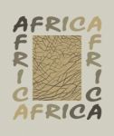 Africa - Background With Text And Texture Elephant Stock Photo