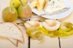 Fresh Pears And Cheese Stock Photo