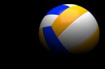 3d Volleyball Isolated On Dark Background Stock Photo