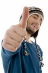 Young Male With Thumbs Up Stock Photo