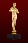 Oscar - Golden Trophy Stock Photo